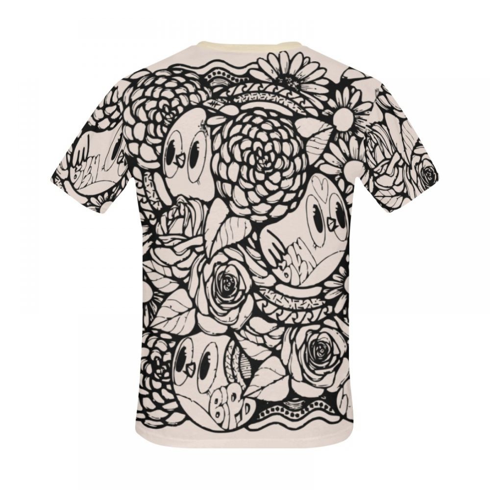 Camiseta Corta México Arte Digital Ave Flor Hombre