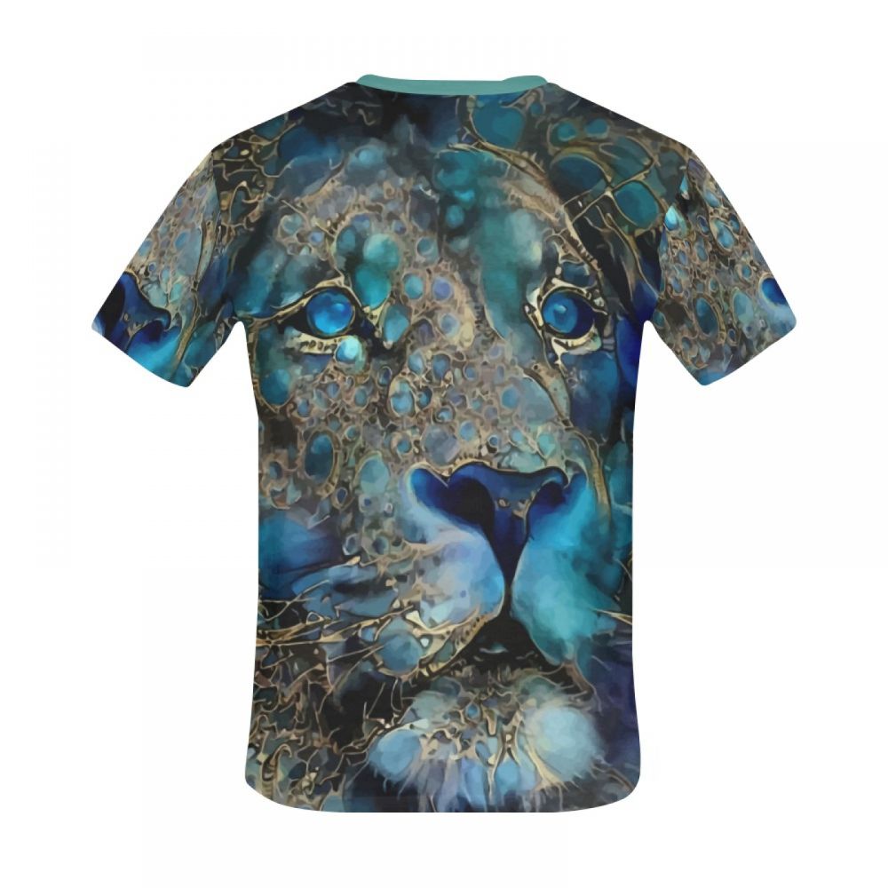 Camiseta Corta México Arte Digital León Azul Hombre