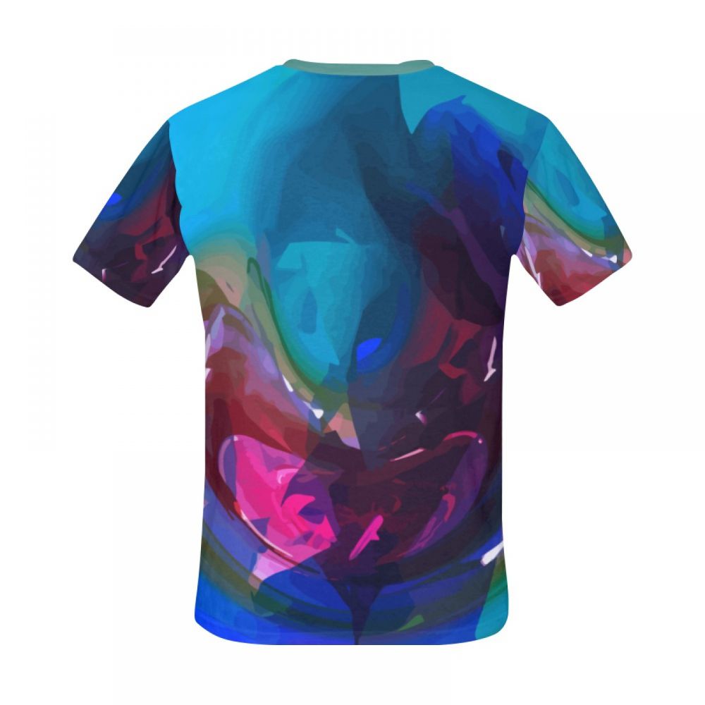 Camiseta Corta México Arte Digital Azul Palabra Hombre