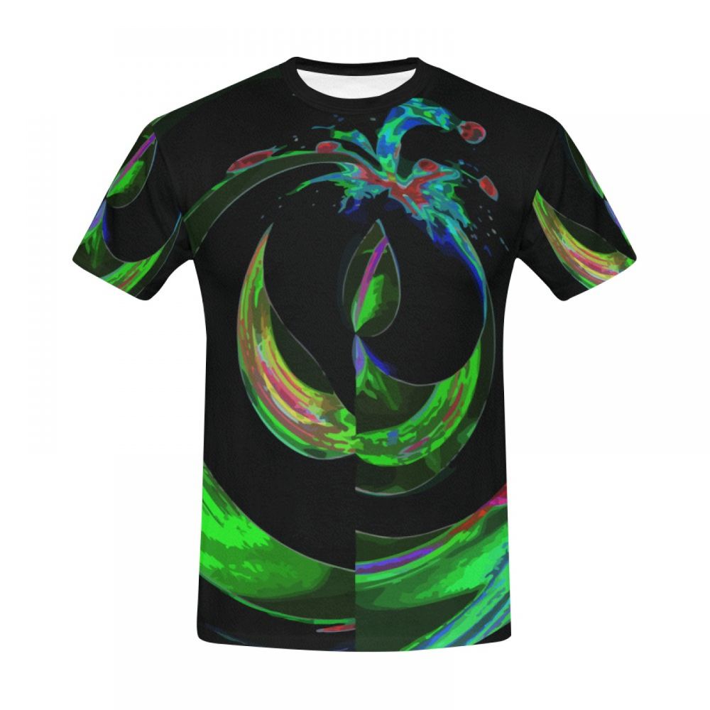 Camiseta Corta México Gota De Agua Arte Digital Verde Hombre