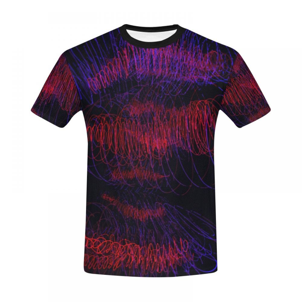 Camiseta Corta México Ondas De Sonido De Arte Rojo Hombre