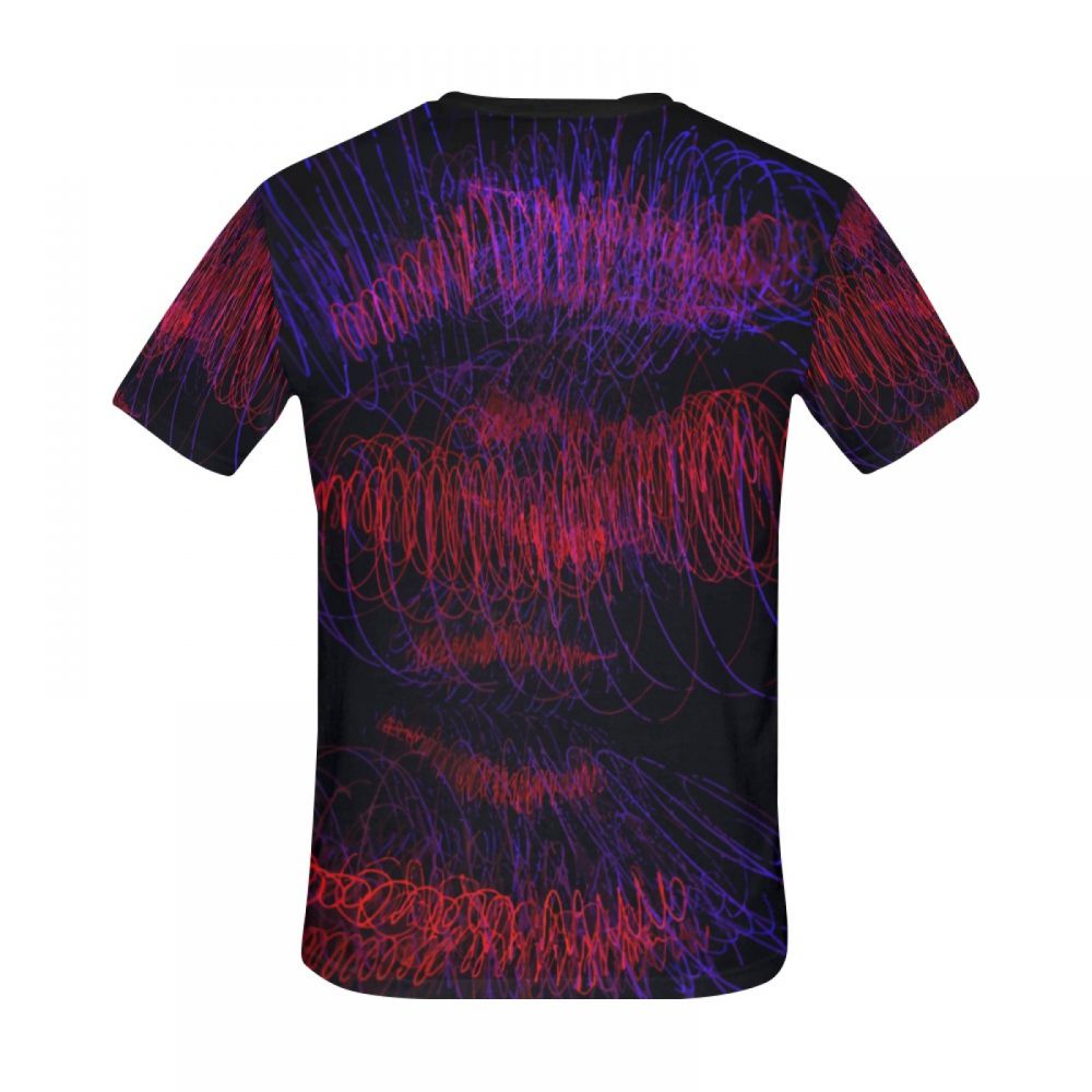 Camiseta Corta México Ondas De Sonido De Arte Rojo Hombre