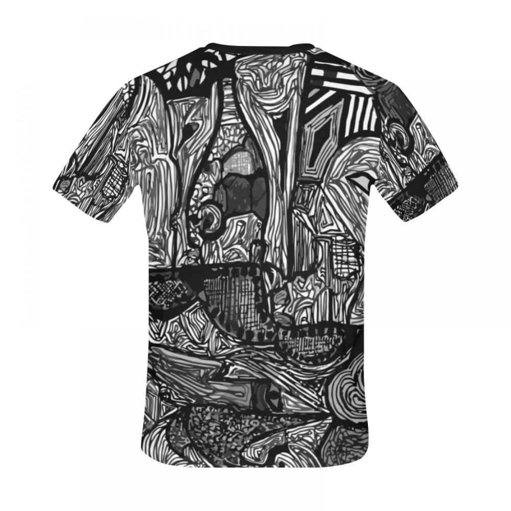 Camiseta Corta México Arte Blanco Y Negro Mundo Hombre