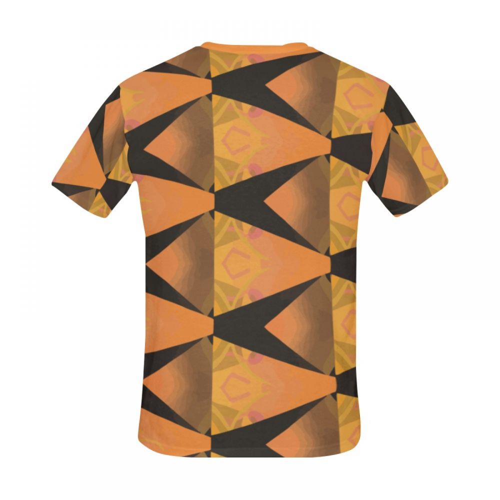 Camiseta Corta México Arte Abstracto Naranja Hombre