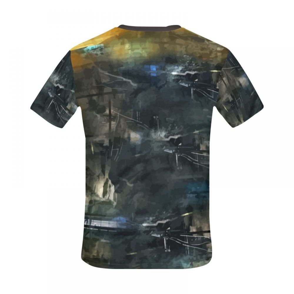 Camiseta Corta México Abstracción Negro Y Oscuro Hombre