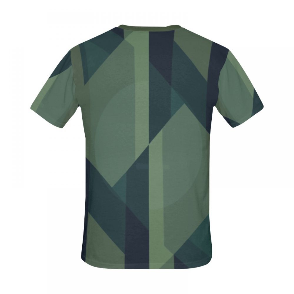 Camiseta Corta México Arte Geométrico Líneas Verdes Hombre