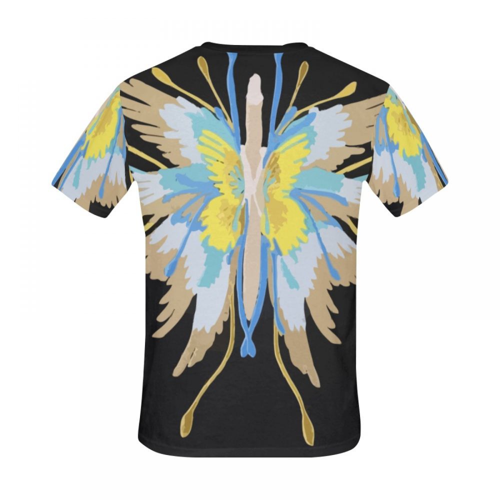 Camiseta Corta México Mariposa De Arte Geométrico Hombre