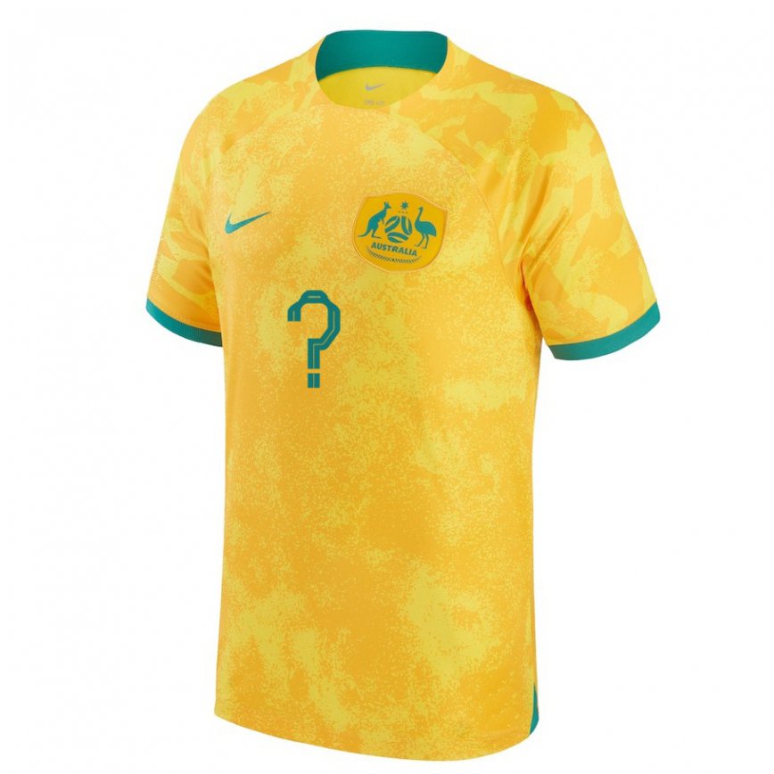 Niño Camiseta Australia Su Nombre #0 Dorado 1ª Equipación 22-24 México