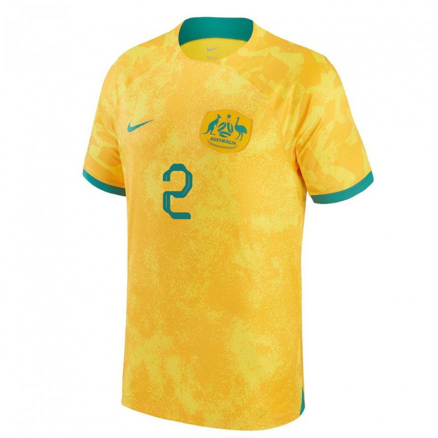 Niño Camiseta Australia Milos Degenek #2 Dorado 1ª Equipación 22-24 México