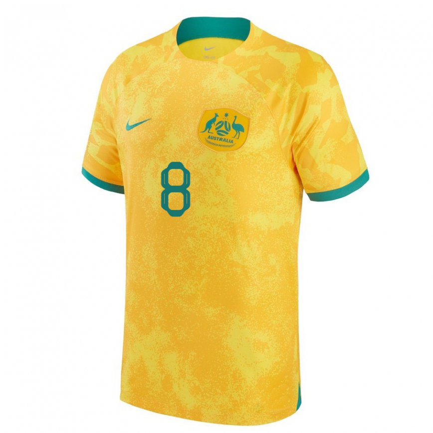 Niño Camiseta Australia Bailey Wright #8 Dorado 1ª Equipación 22-24 México