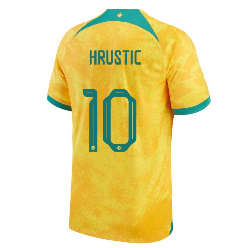 Niño Camiseta Australia Ajdin Hrustic #10 Dorado 1ª Equipación 22-24 México