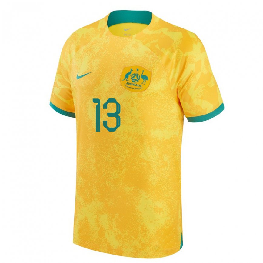 Niño Camiseta Australia Aaron Mooy #13 Dorado 1ª Equipación 22-24 México