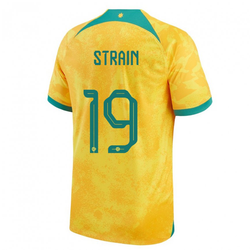 Niño Camiseta Australia Ryan Strain #19 Dorado 1ª Equipación 22-24 México