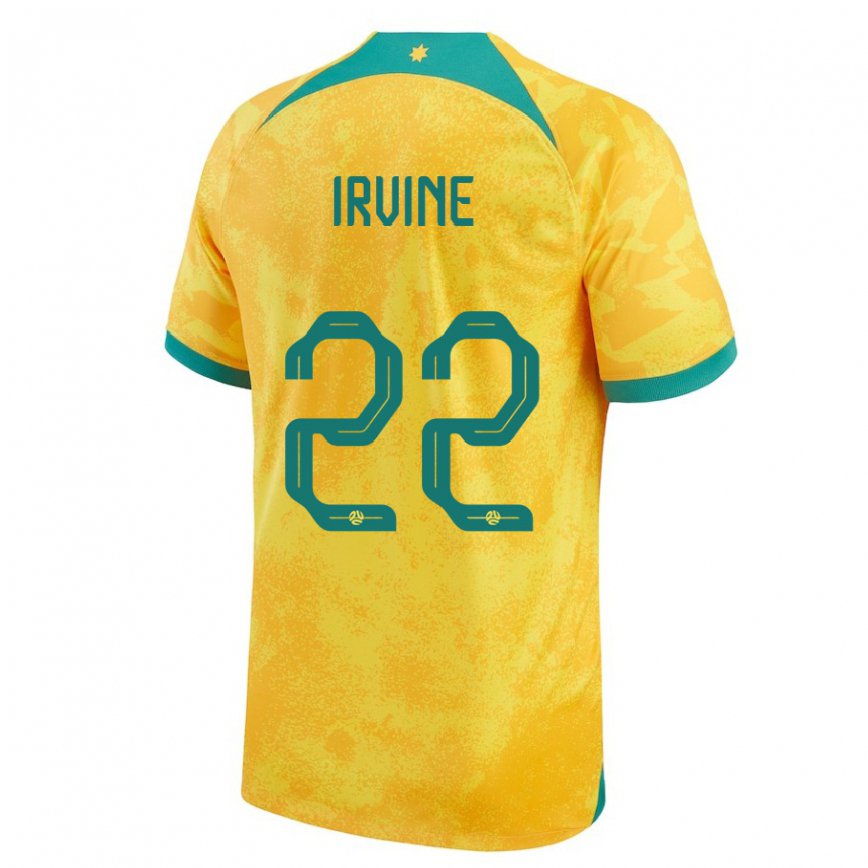 Niño Camiseta Australia Jackson Irvine #22 Dorado 1ª Equipación 22-24 México