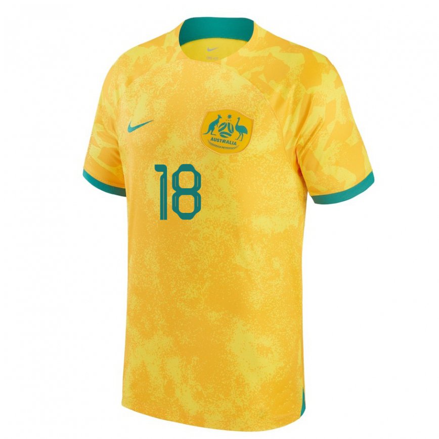 Niño Camiseta Australia Danny Vukovic #18 Dorado 1ª Equipación 22-24 México