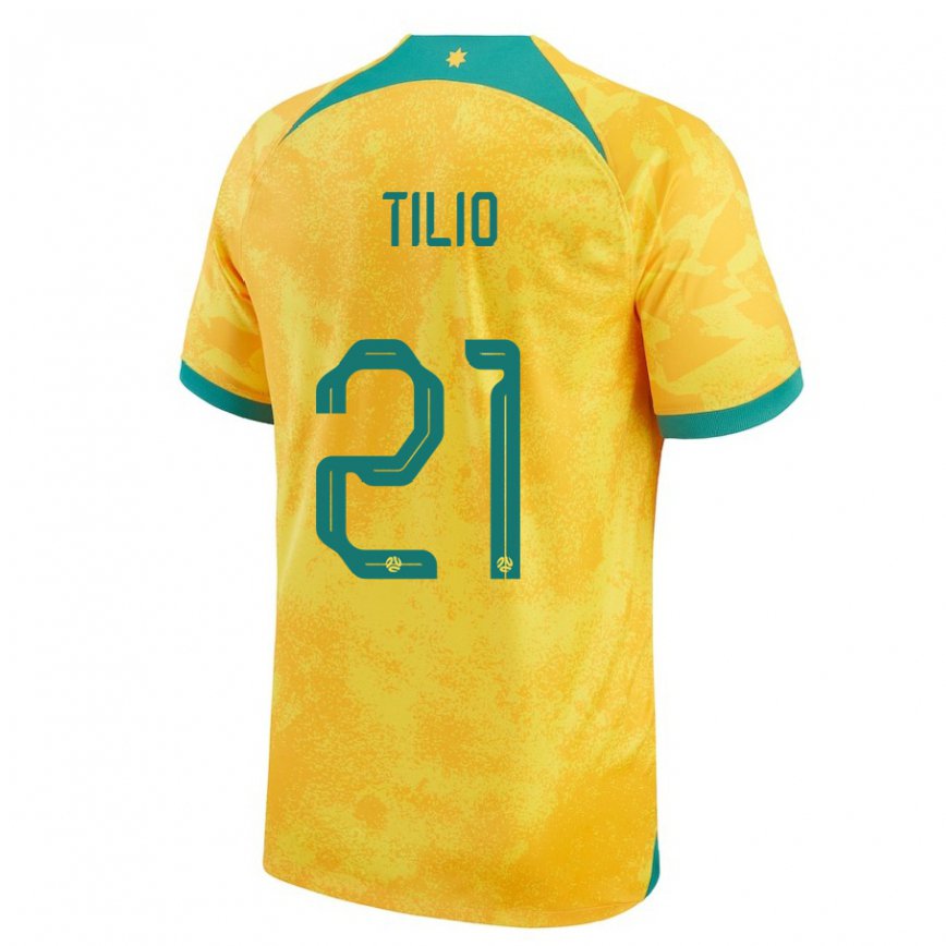 Niño Camiseta Australia Marco Tilio #21 Dorado 1ª Equipación 22-24 México