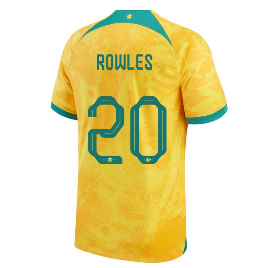 Niño Camiseta Australia Kye Rowles #20 Dorado 1ª Equipación 22-24 México