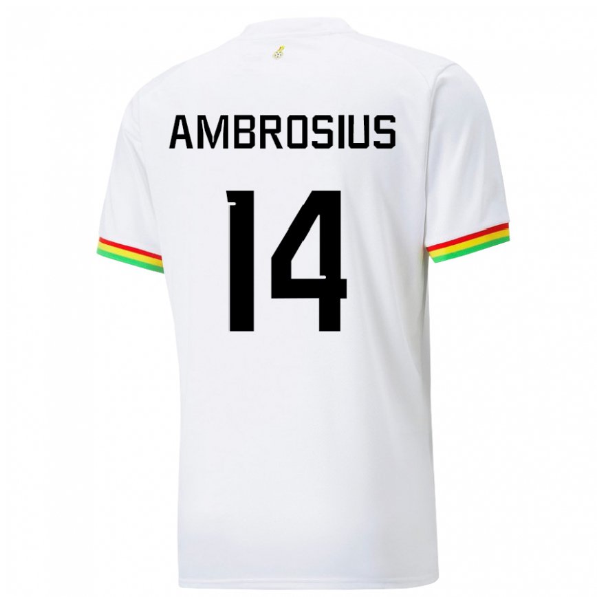 Niño Camiseta Ghana Stephan Ambrosius #14 Blanco 1ª Equipación 22-24 México