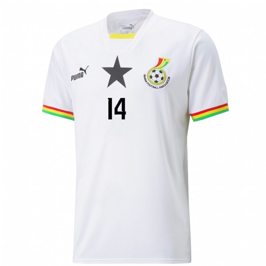 Niño Camiseta Ghana Gideon Mensah #14 Blanco 1ª Equipación 22-24 México