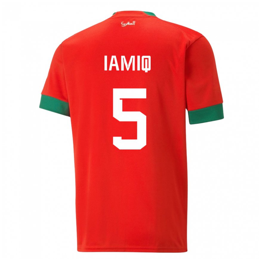 Niño Camiseta Marruecos Jawad Iamiq #5 Rojo 1ª Equipación 22-24 México