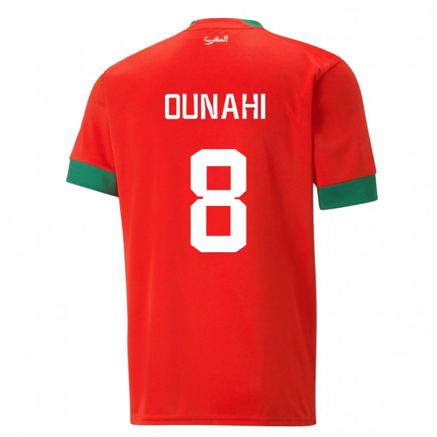 Niño Camiseta Marruecos Azzeddine Ounahi #8 Rojo 1ª Equipación 22-24 México