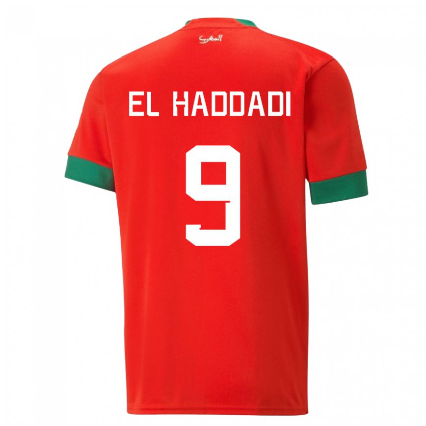 Niño Camiseta Marruecos Munir El Haddadi #9 Rojo 1ª Equipación 22-24 México