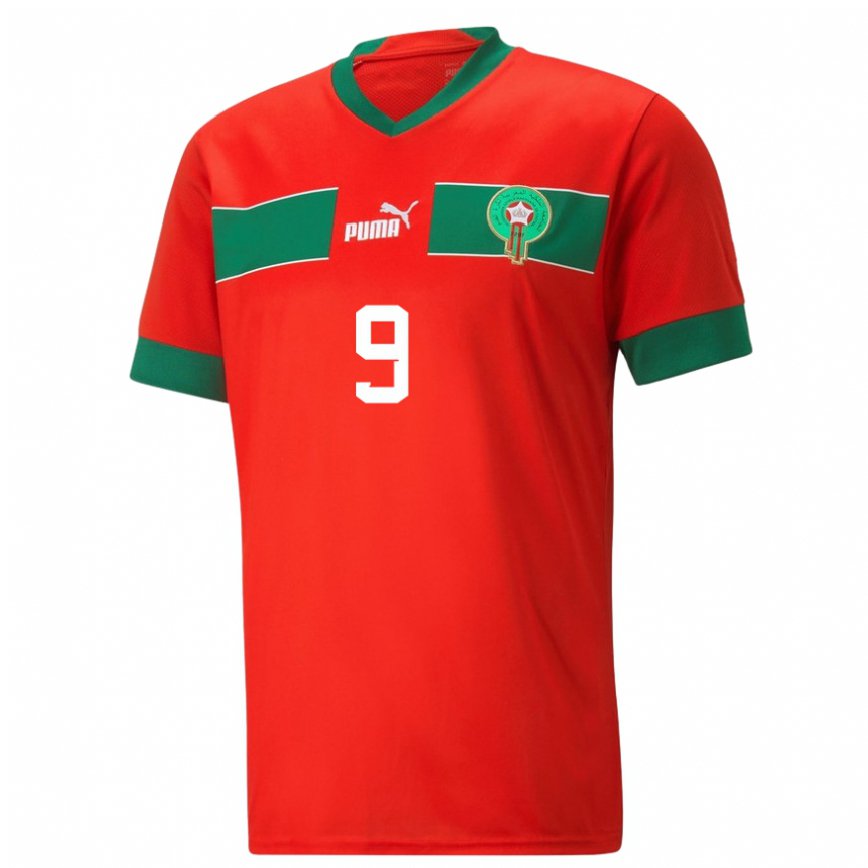 Niño Camiseta Marruecos Munir El Haddadi #9 Rojo 1ª Equipación 22-24 México