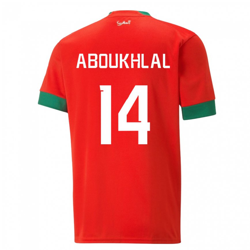 Niño Camiseta Marruecos Zakaria Aboukhlal #14 Rojo 1ª Equipación 22-24 México