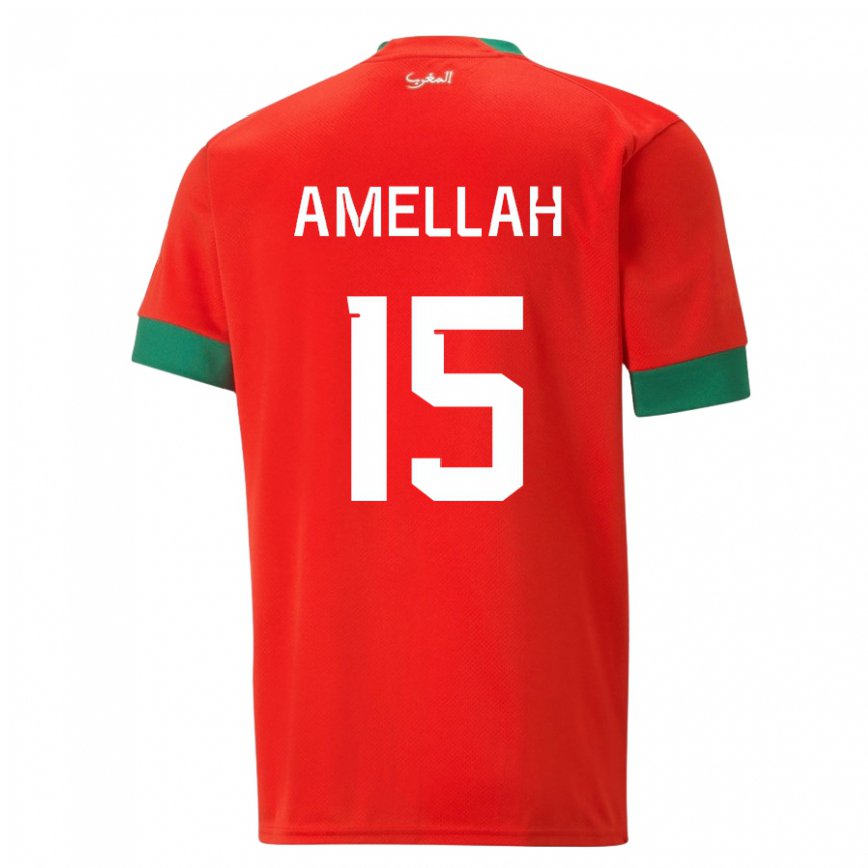 Niño Camiseta Marruecos Selim Amellah #15 Rojo 1ª Equipación 22-24 México