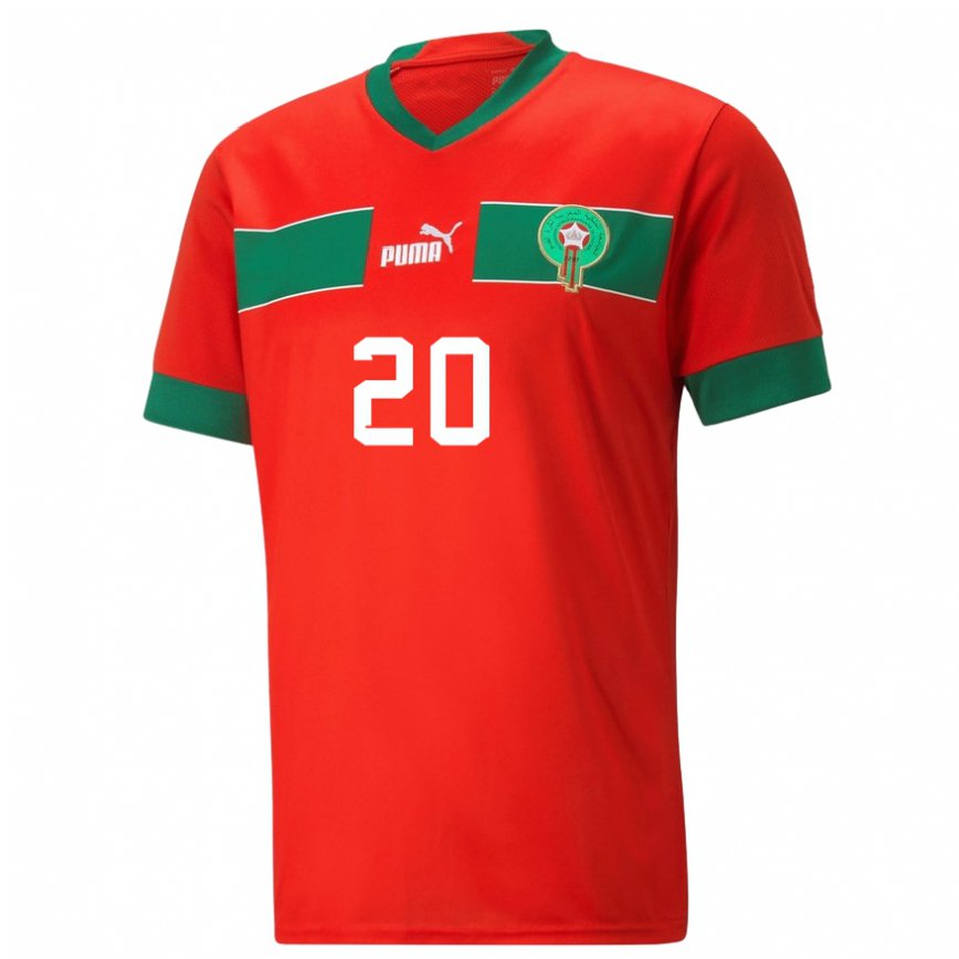 Niño Camiseta Marruecos Achraf Dari #20 Rojo 1ª Equipación 22-24 México