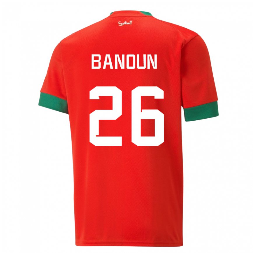 Niño Camiseta Marruecos Badr Banoun #26 Rojo 1ª Equipación 22-24 México