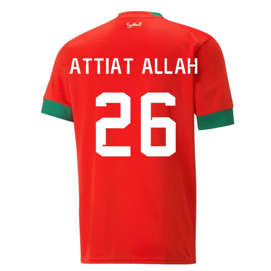 Niño Camiseta Marruecos Yahia Attiat-allah #26 Rojo 1ª Equipación 22-24 México