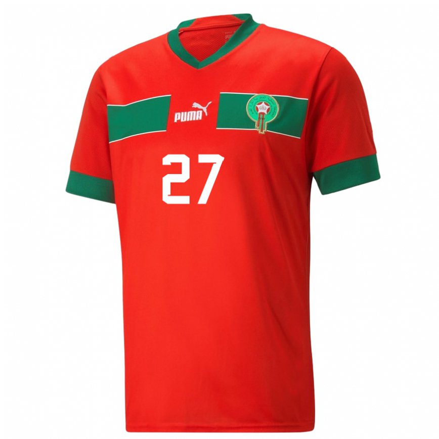 Niño Camiseta Marruecos Soufiane Rahimi #27 Rojo 1ª Equipación 22-24 México