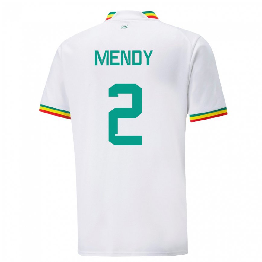 Niño Camiseta Senegal Formose Mendy #2 Blanco 1ª Equipación 22-24 México