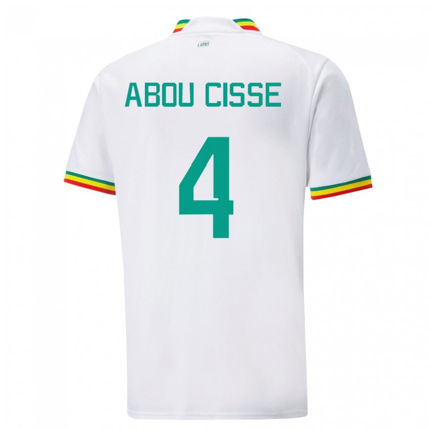 Niño Camiseta Senegal Pape Abou Cisse #4 Blanco 1ª Equipación 22-24 México