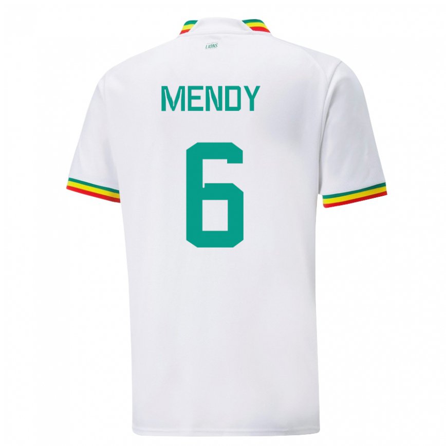 Niño Camiseta Senegal Nampalys Mendy #6 Blanco 1ª Equipación 22-24 México