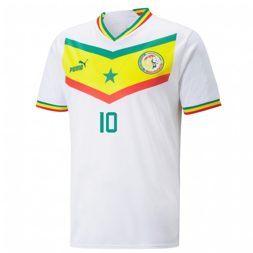 Niño Camiseta Senegal Sadio Mane #10 Blanco 1ª Equipación 22-24 México