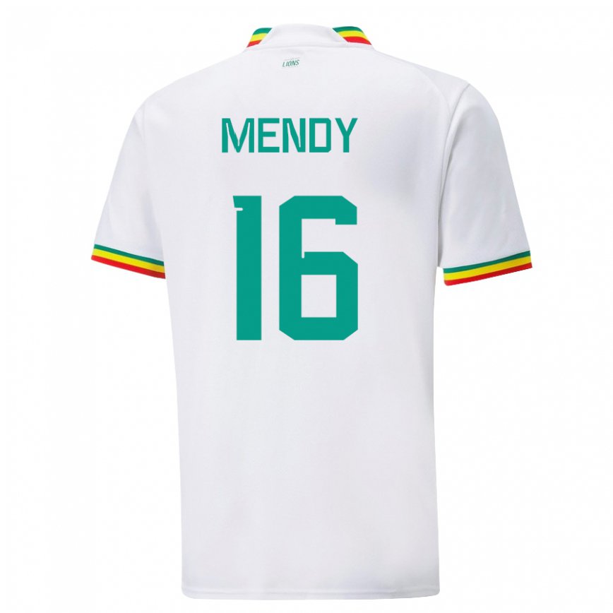 Niño Camiseta Senegal Edouard Mendy #16 Blanco 1ª Equipación 22-24 México