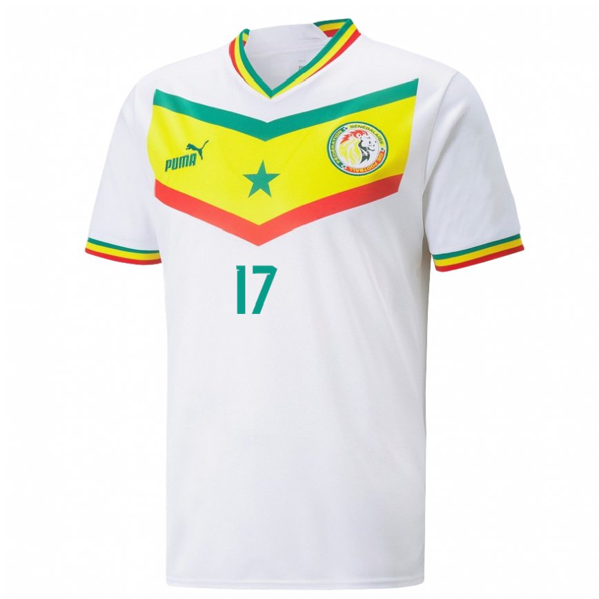 Niño Camiseta Senegal Pape Matar Sarr #17 Blanco 1ª Equipación 22-24 México