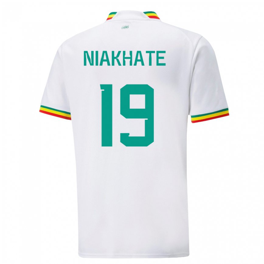 Niño Camiseta Senegal Moussa Niakhate #19 Blanco 1ª Equipación 22-24 México