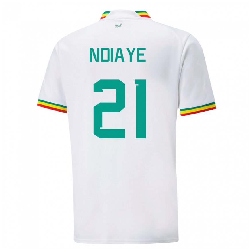 Niño Camiseta Senegal Iliman Ndiaye #21 Blanco 1ª Equipación 22-24 México