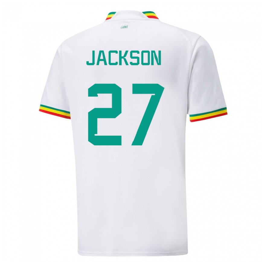 Niño Camiseta Senegal Nicolas Jackson #27 Blanco 1ª Equipación 22-24 México