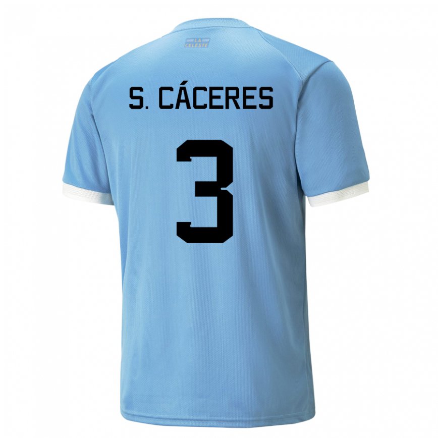 Niño Camiseta Uruguay Sebastian Caceres #3 Azul 1ª Equipación 22-24 México