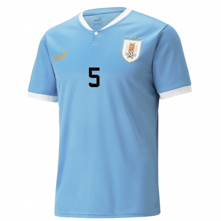 Niño Camiseta Uruguay Matias Vecino #5 Azul 1ª Equipación 22-24 México