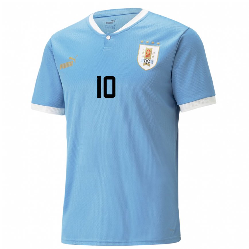 Niño Camiseta Uruguay Giorgian De Arrascaeta #10 Azul 1ª Equipación 22-24 México