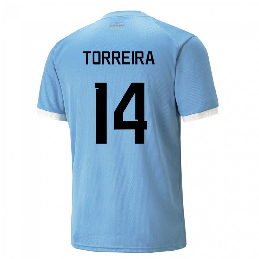 Niño Camiseta Uruguay Lucas Torreira #14 Azul 1ª Equipación 22-24 México