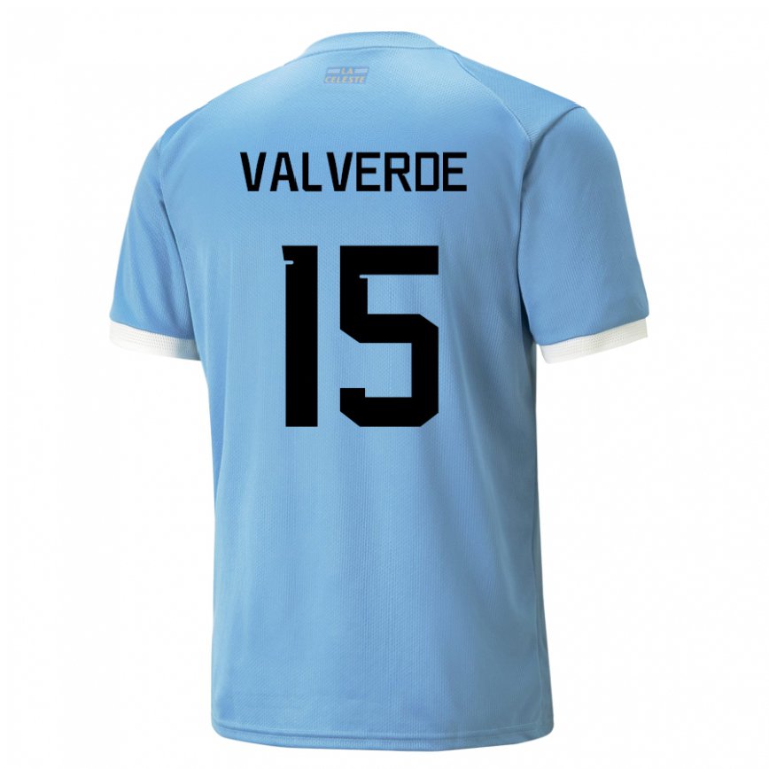 Niño Camiseta Uruguay Federico Valverde #15 Azul 1ª Equipación 22-24 México