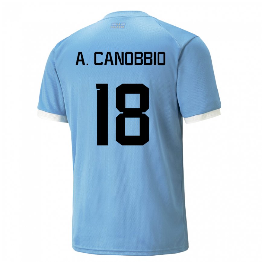 Niño Camiseta Uruguay Agustin Canobbio #18 Azul 1ª Equipación 22-24 México