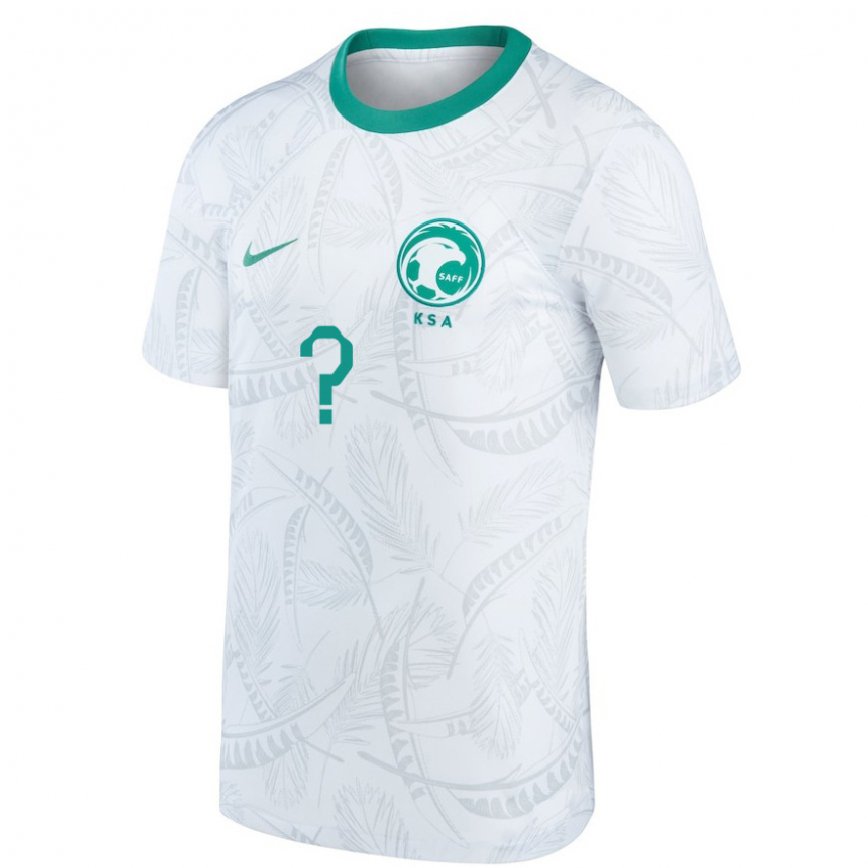 Niño Camiseta Arabia Saudita Su Nombre #0 Blanco 1ª Equipación 22-24 México