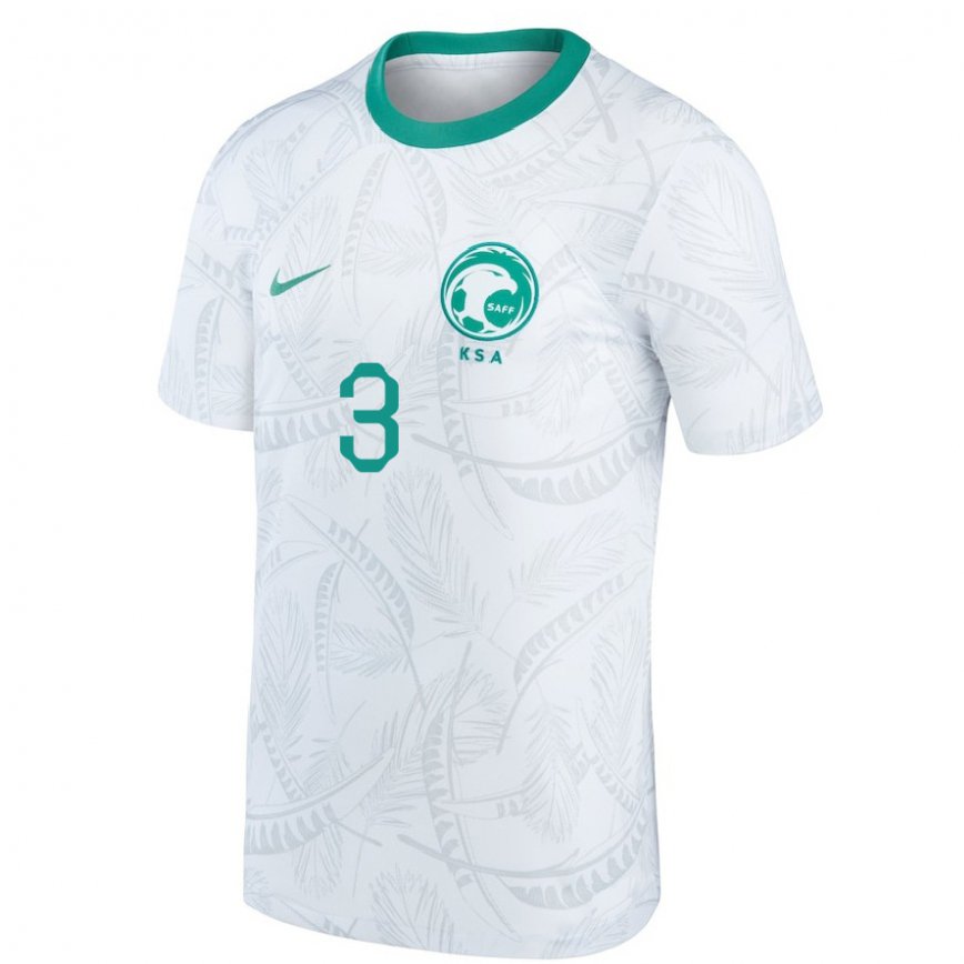 Niño Camiseta Arabia Saudita Abdullah Madu #3 Blanco 1ª Equipación 22-24 México